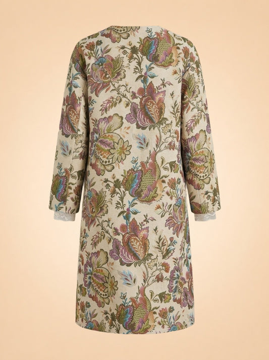 JANEAN MIDI JACKET - RAINBOW FLORAL JACQUARD ghost_back