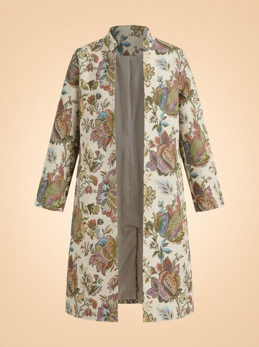 JANEAN MIDI JACKET - RAINBOW FLORAL JACQUARD ghost_front