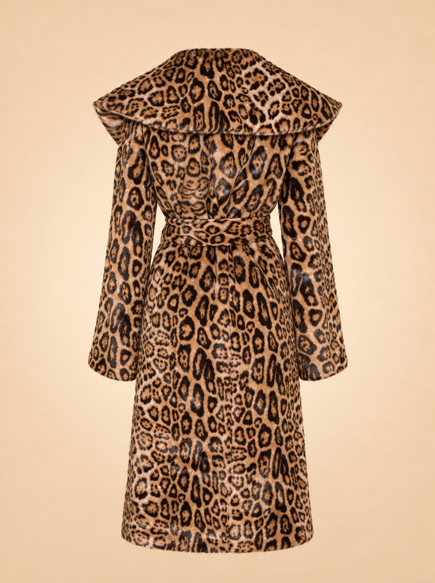 Jones Leopard Wrap Coat ghost_back