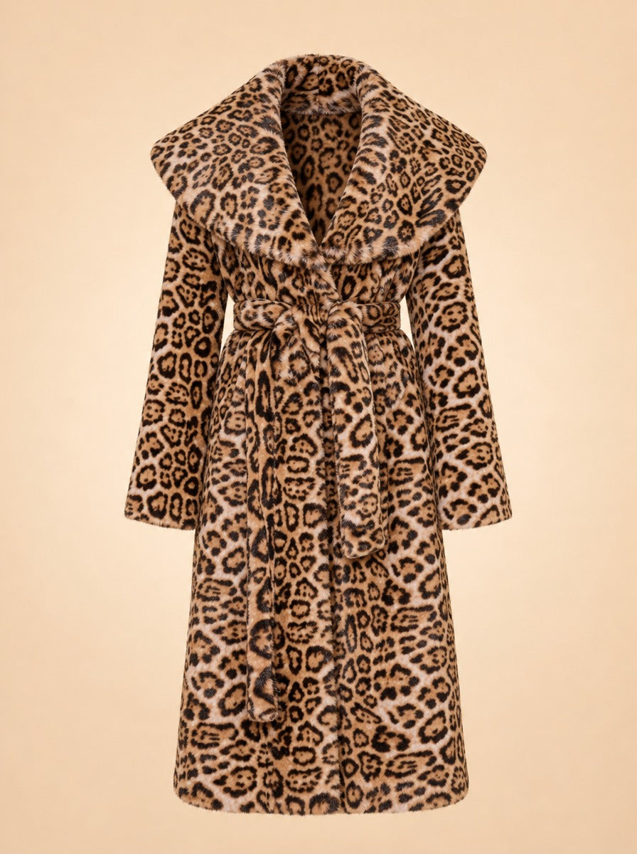 Jones Leopard Wrap Coat ghost_front