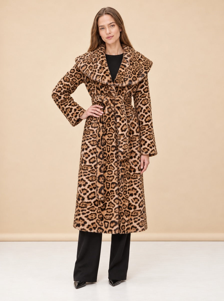 Jones Leopard Wrap Coat model_front_2