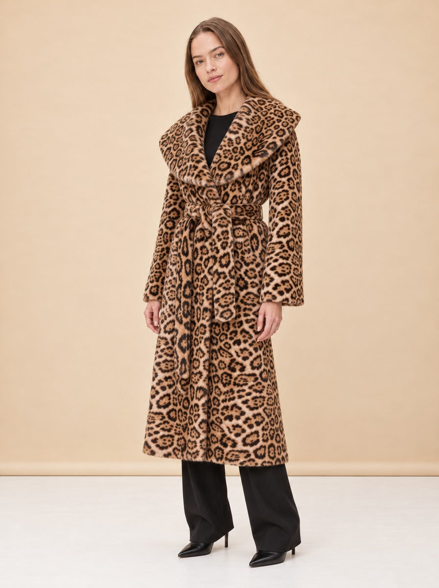 Jones Leopard Wrap Coat model_front_3