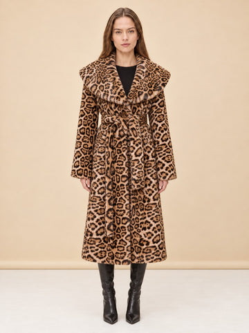 Jones Leopard Wrap Coat model_front