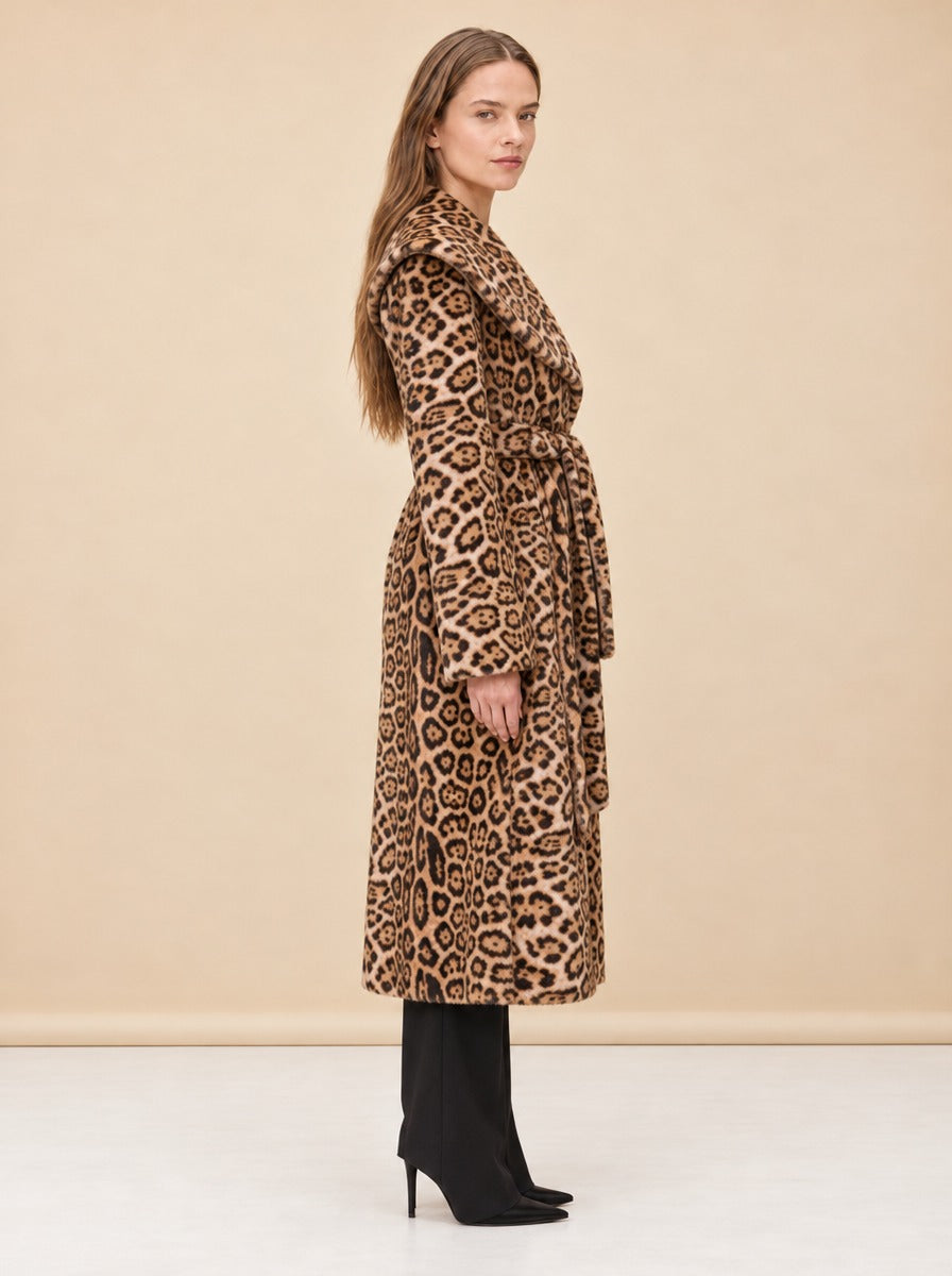 Jones Leopard Wrap Coat model_side