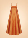 Josephine Draped Taffeta Gown in Marigold — Palmier