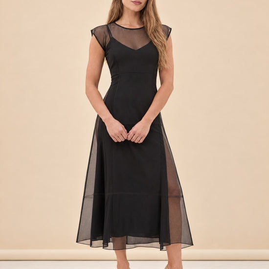 Grace Silk Organza Tea-Length Dress — model front 2
