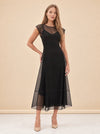 Grace Silk Organza Tea-Length Dress — model front 3