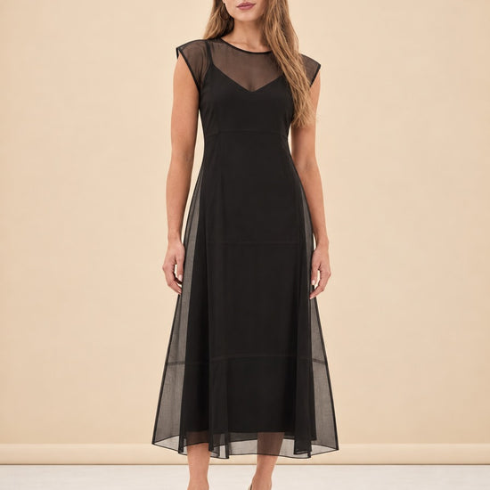 Grace Silk Organza Tea-Length Dress — model front