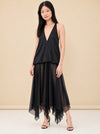 Kimberly Satin Organza Handkerchief Dress — model front 2