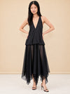 Kimberly Satin Organza Handkerchief Dress — model front 3
