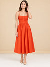 Shona Joy Kohala Ruched Panel Midi Dress in Hibiscus Size 8 model_front_2