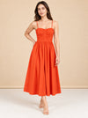 Shona Joy Kohala Ruched Panel Midi Dress in Hibiscus Size 8 model_front_3