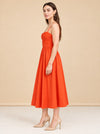 Shona Joy Kohala Ruched Panel Midi Dress in Hibiscus Size 8 model_side