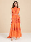 Evandale Chiffon Lace Tiered Maxi Dress — model front