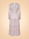 LoveShackFancy Lace Long-Sleeve Button Maxi (mauve/pink) — back