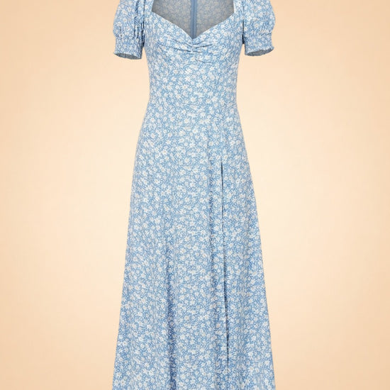 Lacey Floral Print Woven Midi Dress ghost_front