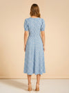 Lacey Floral Print Woven Midi Dress model_back