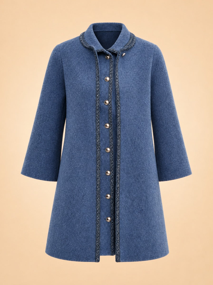 Lady Topcoat With Textured Trim ghost_front