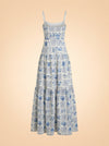 Lima Tiered Printed Linen Maxi Dress — Agua by Agua Bendita
