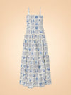 Lima Tiered Printed Linen Maxi Dress — Agua by Agua Bendita