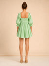 Selkie Puff Dress in Avocado model back