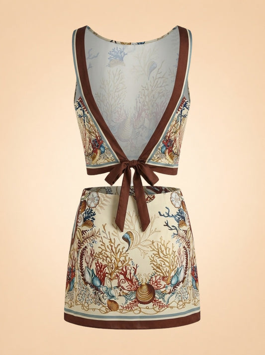 Lina Skirt in Coquillages des Biarritz - back (flat)