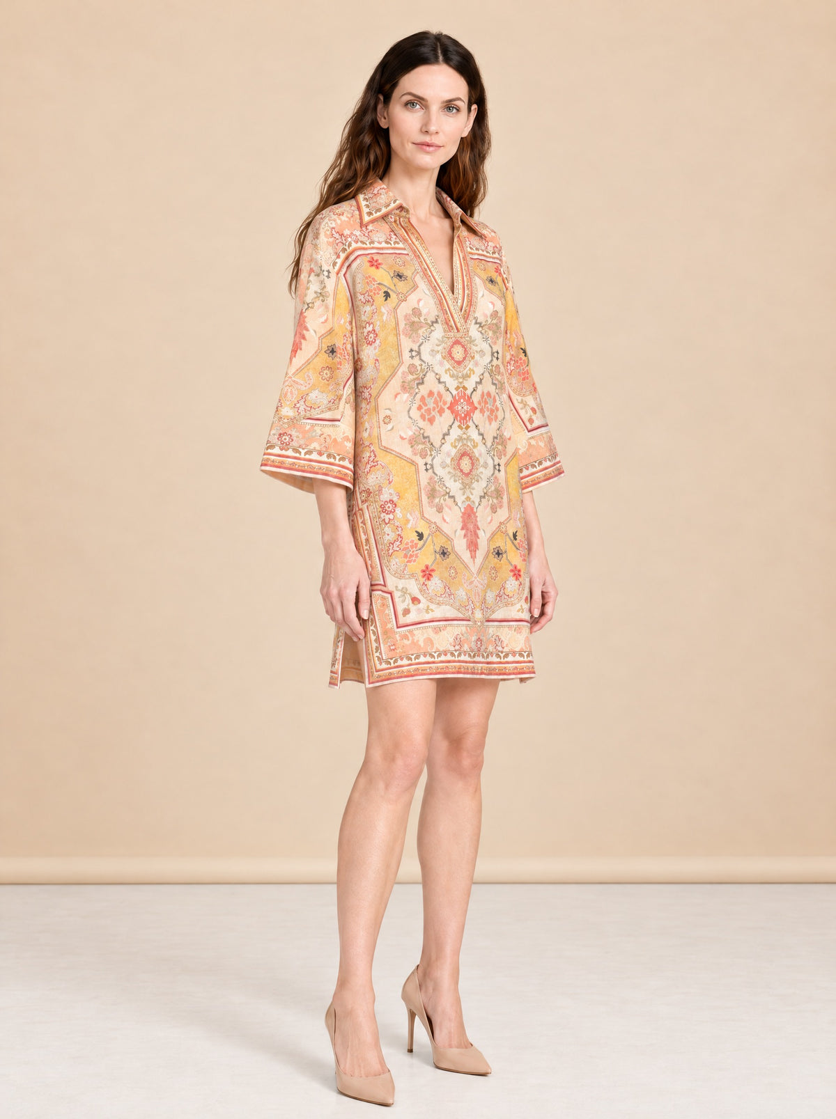 Linen Mini Dress w/ Tags model_front_2