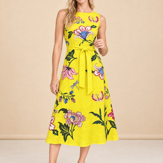 Gloriosa Embroidered Floral Midi Dress — model front 2
