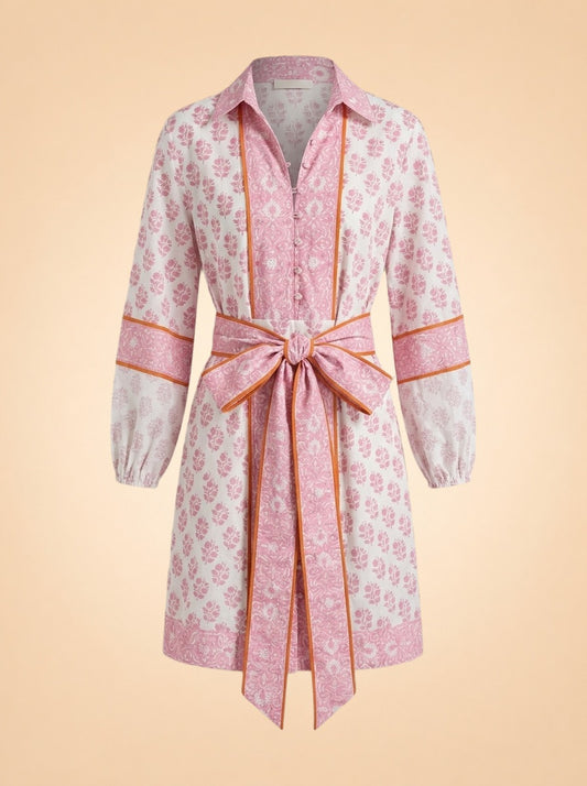 Long Sleeve Mini Dress (with belt) ghost_front