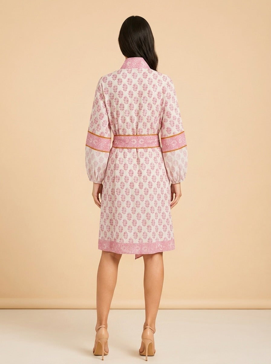 Long Sleeve Mini Dress (with belt) model_back