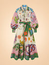 Lou Benesch Seeker Belted Printed Ramie Shirt Dress ghost_front