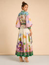 Lou Benesch Seeker Belted Printed Ramie Shirt Dress model_over_shoulder