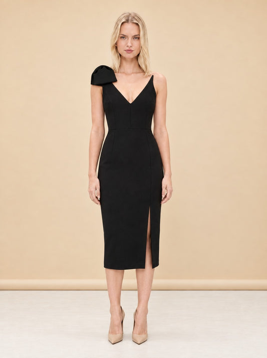 Love Bow Dress - Black model_front