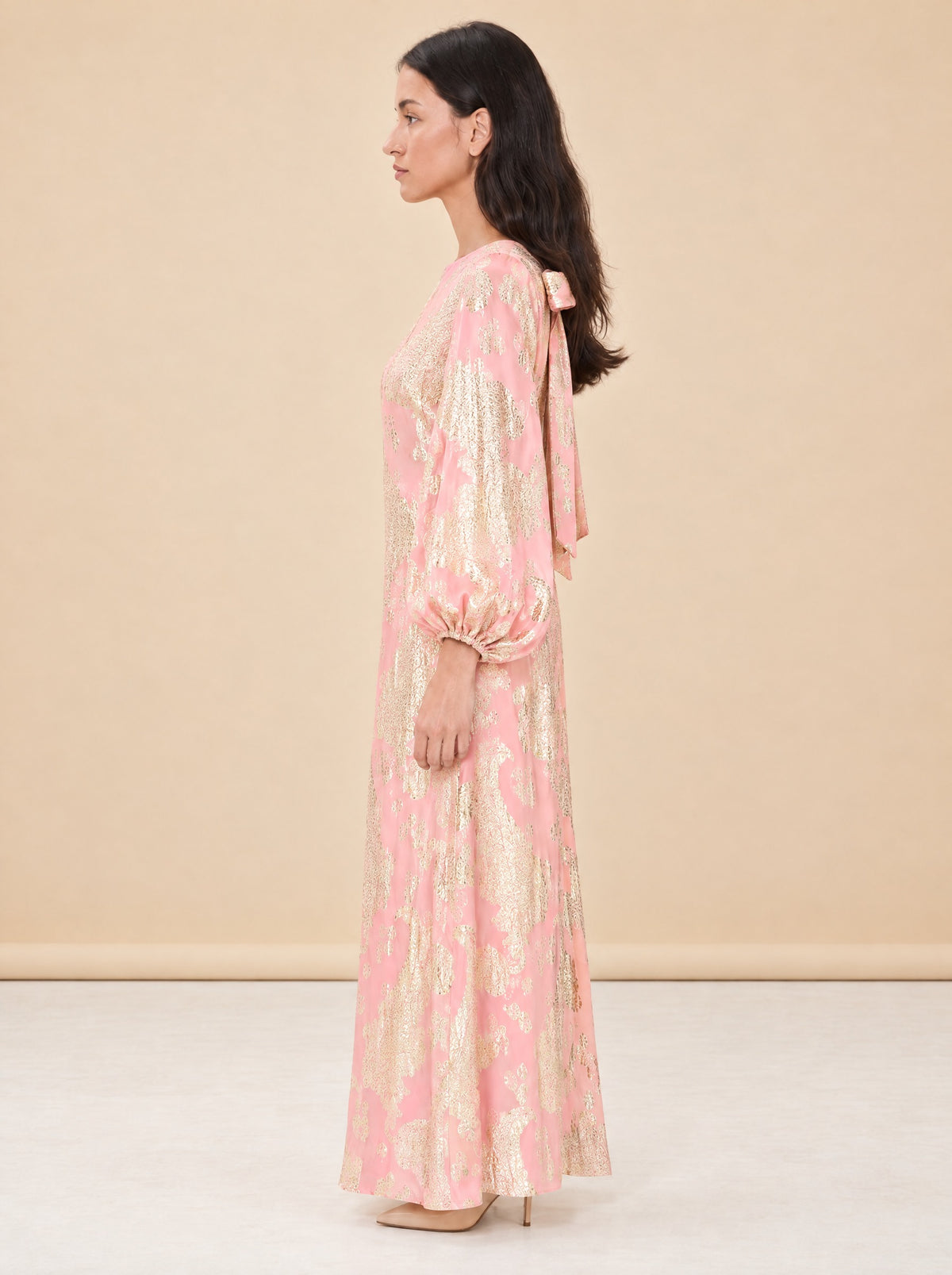 Luzon Metallic Gown model_side