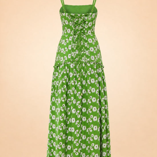 Lydia Dress in Magnolia Green Embroidery ghost_back