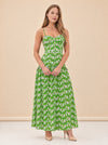 Lydia Dress in Magnolia Green Embroidery model_front_2