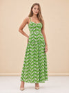 Lydia Dress in Magnolia Green Embroidery model_front_3