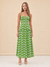 Lydia Dress in Magnolia Green Embroidery model_front