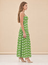 Lydia Dress in Magnolia Green Embroidery model_side