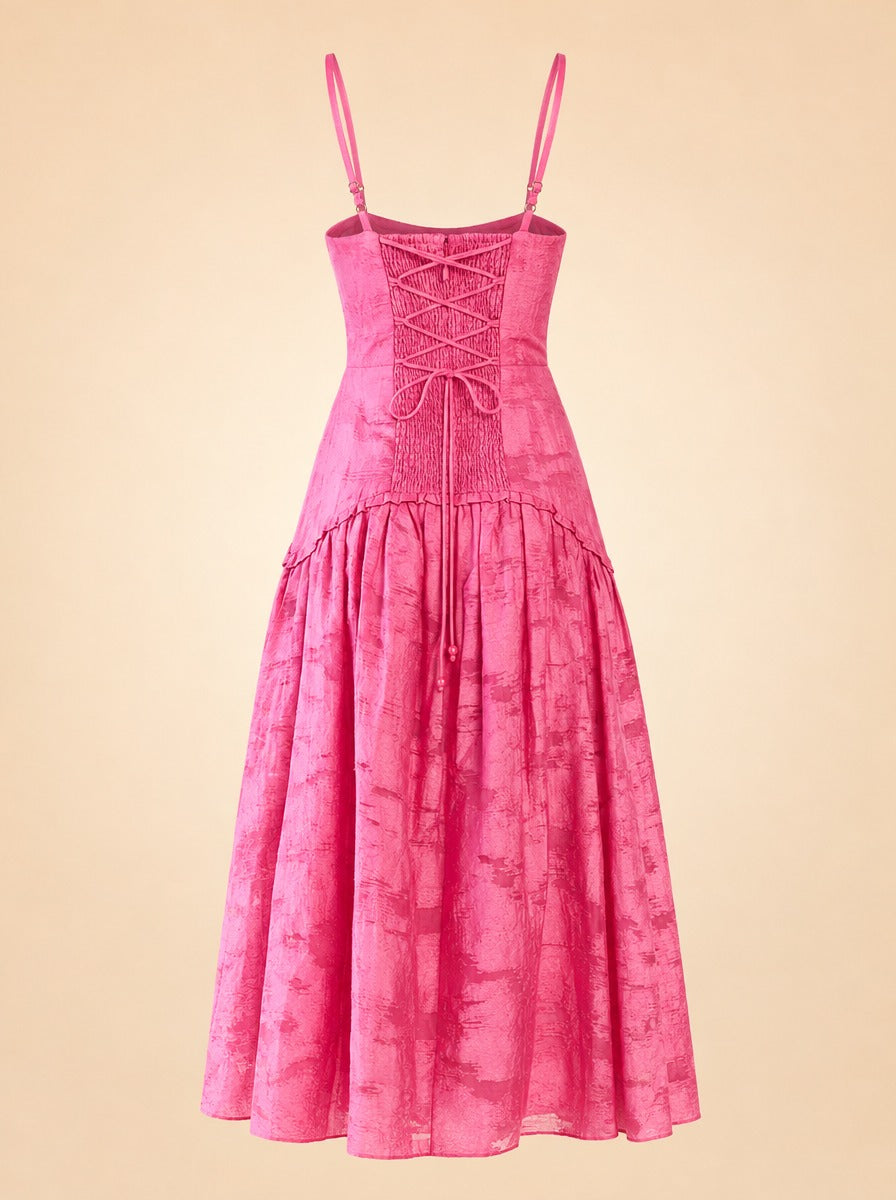 Lydia Dress in Rosa Toscana ghost_back