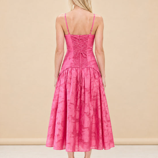 Lydia Dress in Rosa Toscana model_back