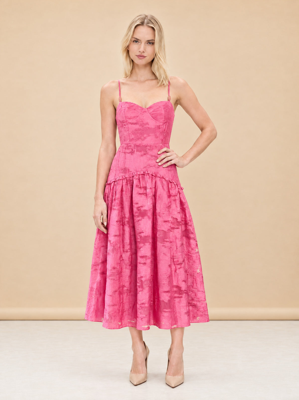 Lydia Dress in Rosa Toscana model_front_2