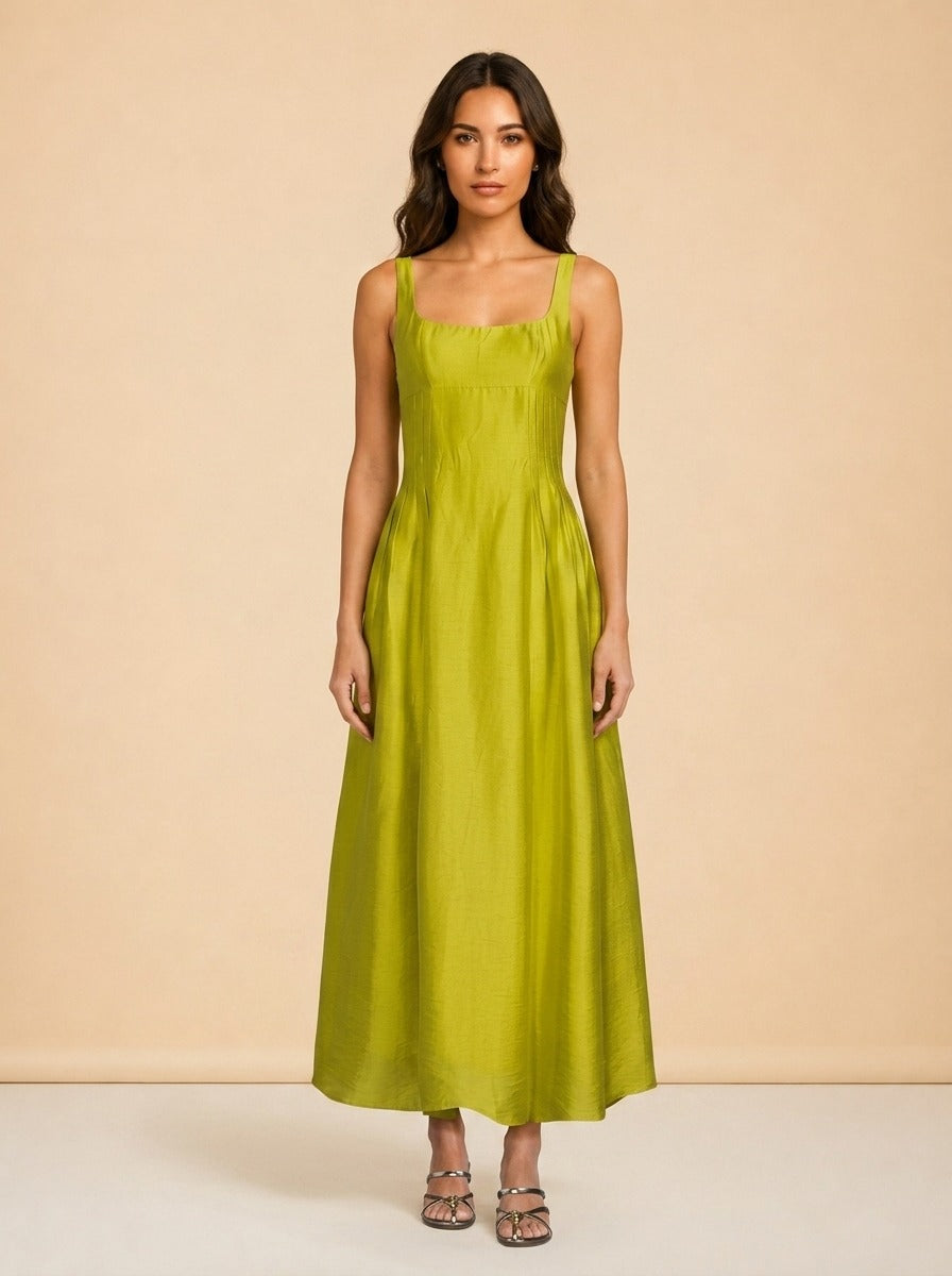 M.G. Style Jen A-Line Square Neck Sleeveless Maxi Dress model_front