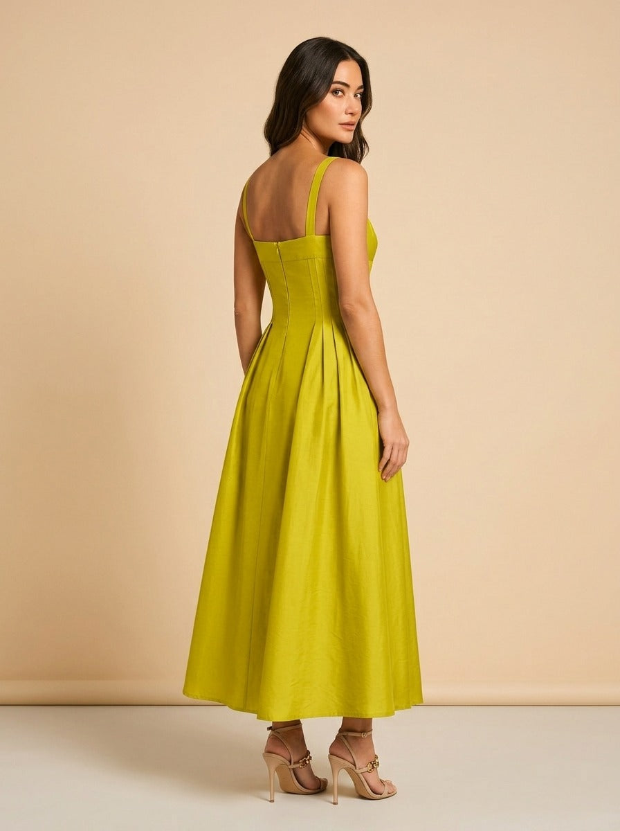 M.G. Style Jen A-Line Square Neck Sleeveless Maxi Dress model_over_shoulder