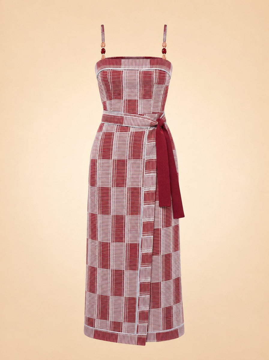 Maggie Jacquard Wrap Dress ghost_front