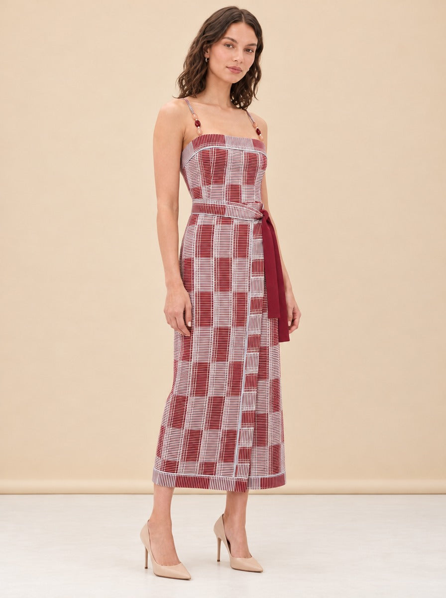 Maggie Jacquard Wrap Dress model_front_2