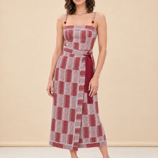Maggie Jacquard Wrap Dress model_front_3