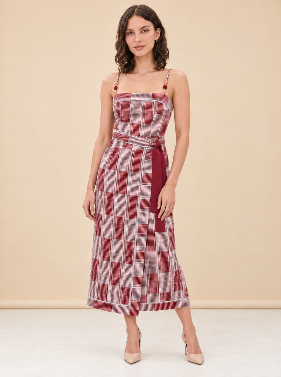 Maggie Jacquard Wrap Dress model_front_3