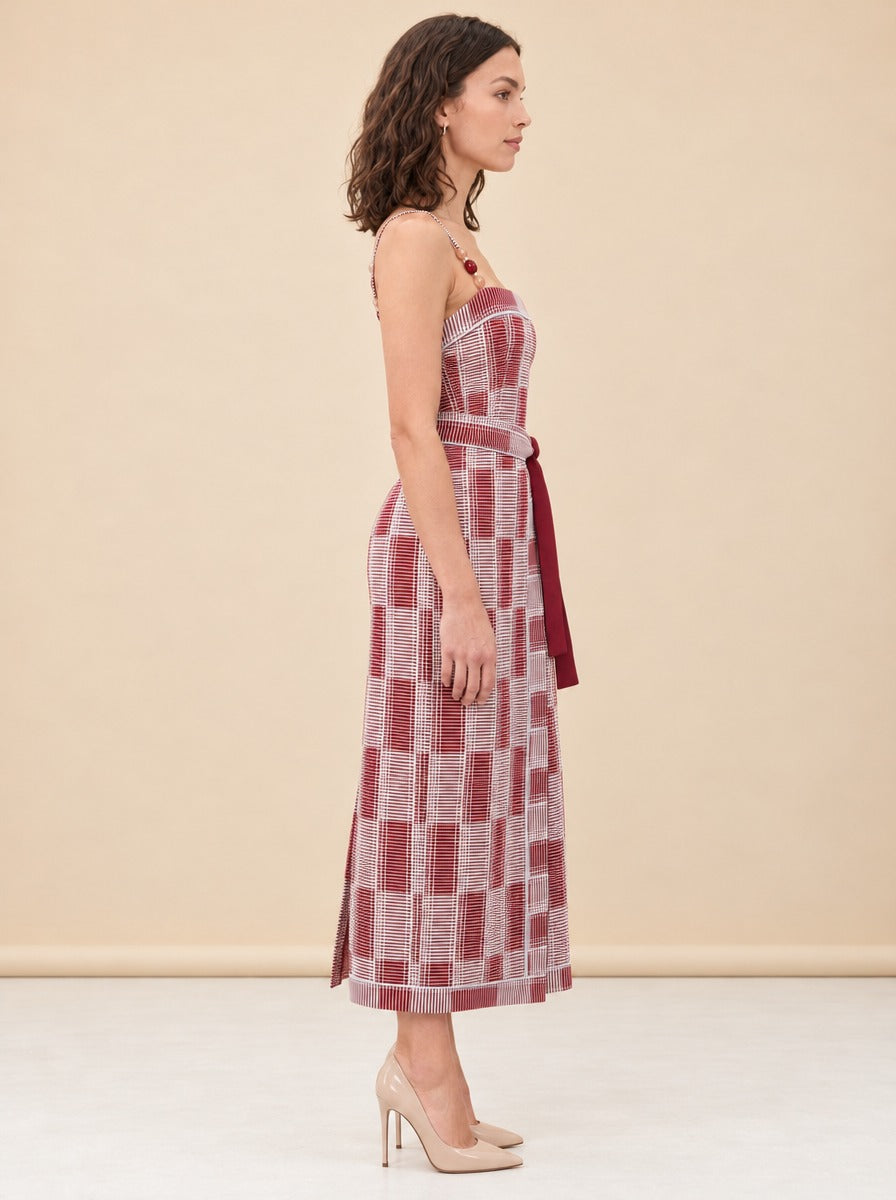 Maggie Jacquard Wrap Dress model_side
