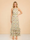 Magnolia Magdalena-Print Linen Maxi Dress